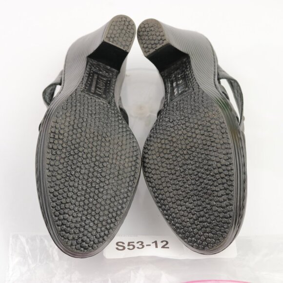 Born Womens Alterna Mules Size 8 Black Leather Block Heel Studded Shoe Cutouts - Picture 9 of 12